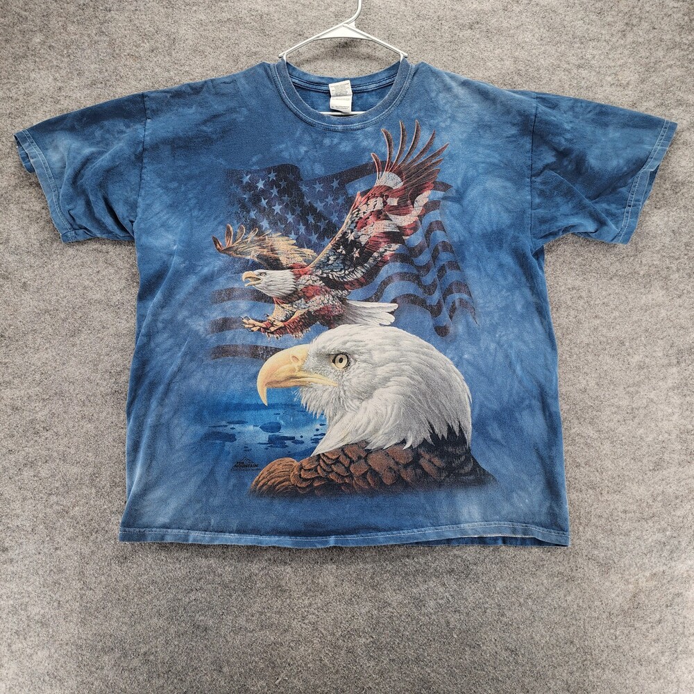 The Mountain Shirt Mens Extra Large Short Sleeve Blue Eagle USA